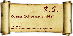 Kozma Seherezádé névjegykártya